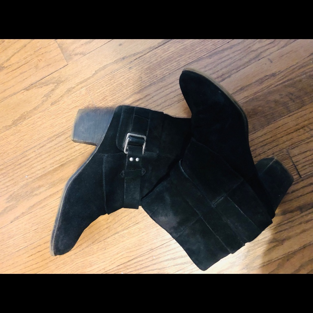Black suede boots